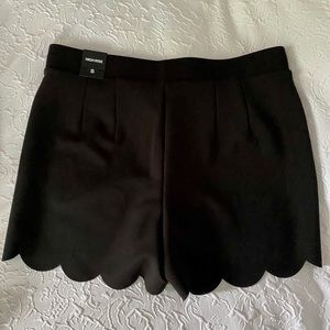 NWT Express Black High Waisted Shorts, Scallop Hem